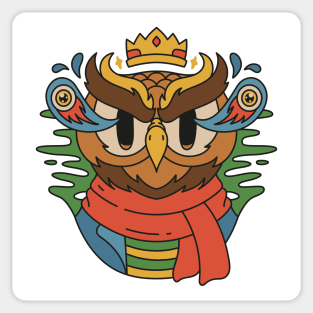 Owl scarf illustration Sticker